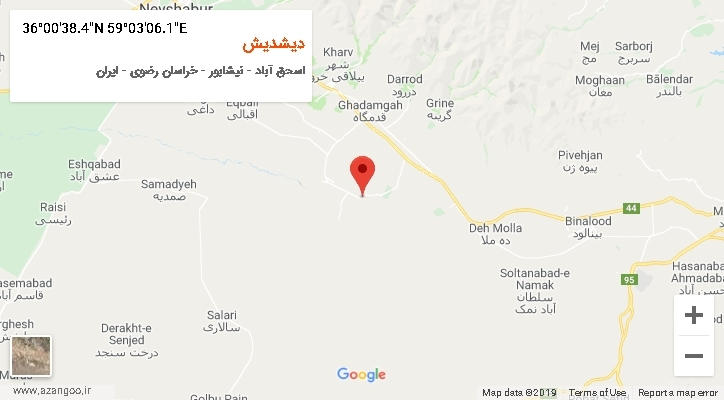 روستای دیشدیش بر روی نقشه