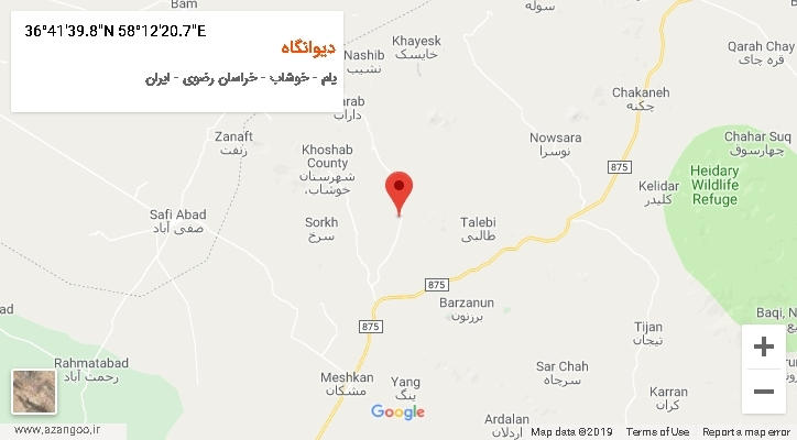 روستای دیوانگاه بر روی نقشه