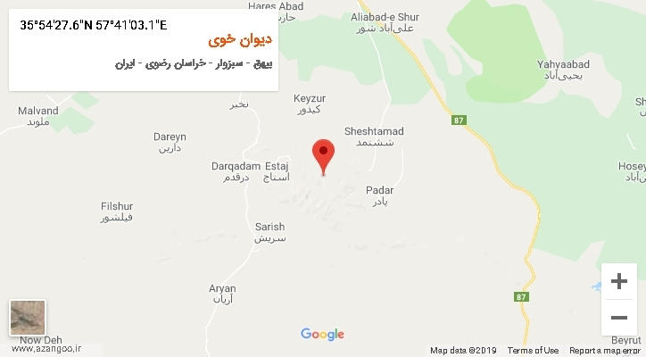 روستای دیوان خوی بر روی نقشه