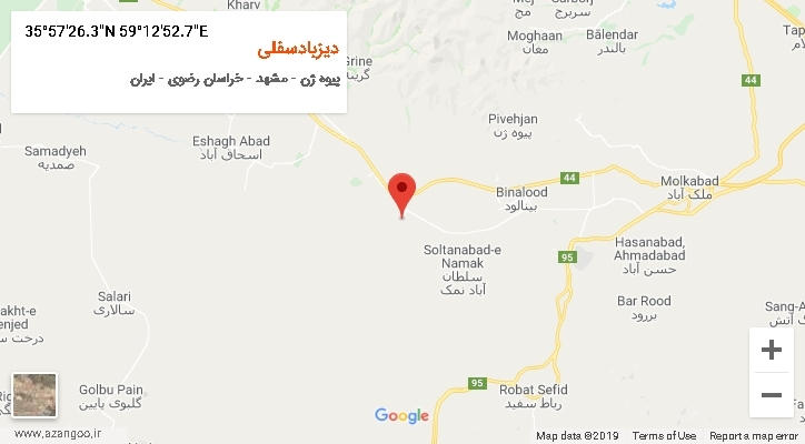 روستای دیزبادسفلی بر روی نقشه