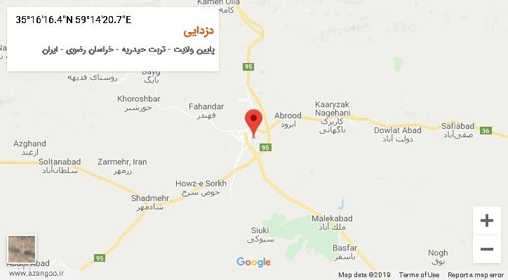 روستای دزدایی بر روی نقشه