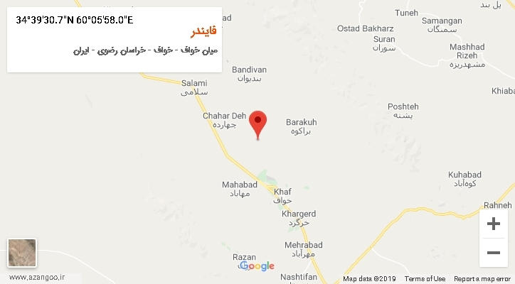 روستای فایندر بر روی نقشه