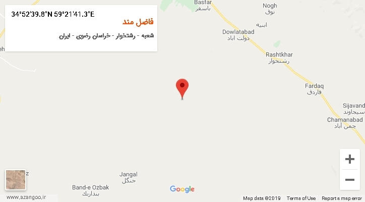 روستای فاضل مند بر روی نقشه