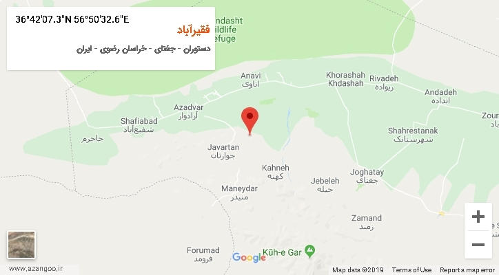 روستای فقیرآباد بر روی نقشه