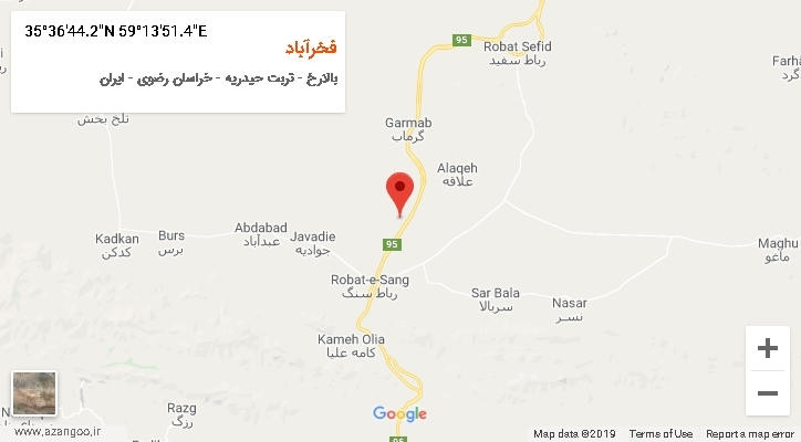 روستای فخرآباد بر روی نقشه