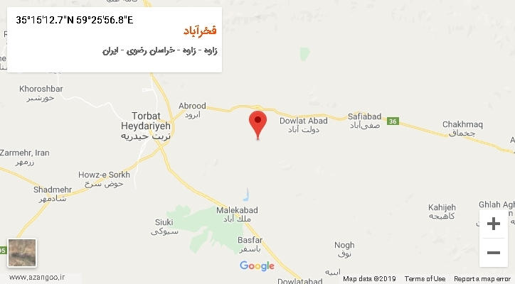 روستای فخرآباد بر روی نقشه