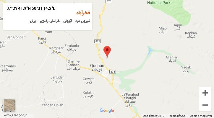 روستای فخرآباد بر روی نقشه