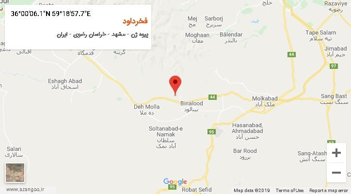 روستای فخرداود بر روی نقشه