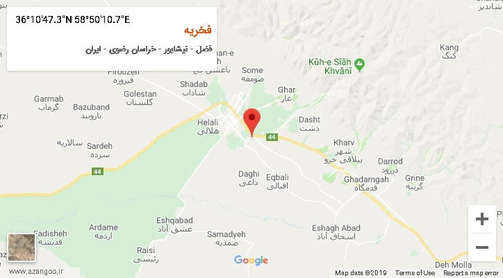 روستای فخریه بر روی نقشه