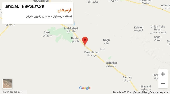 روستای فرامیشان بر روی نقشه