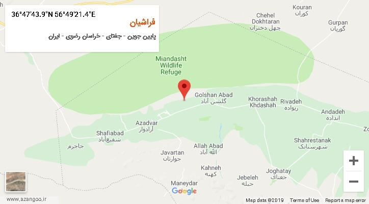 روستای فراشیان بر روی نقشه
