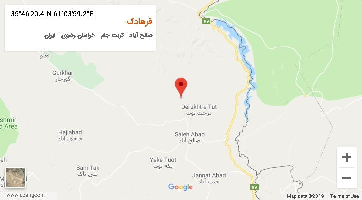 روستای فرهادک بر روی نقشه