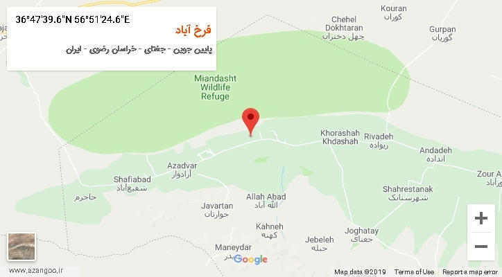 روستای فرخ آباد بر روی نقشه
