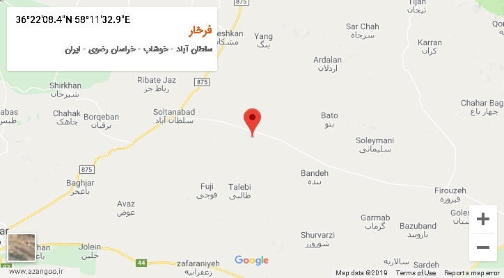 روستای فرخار بر روی نقشه