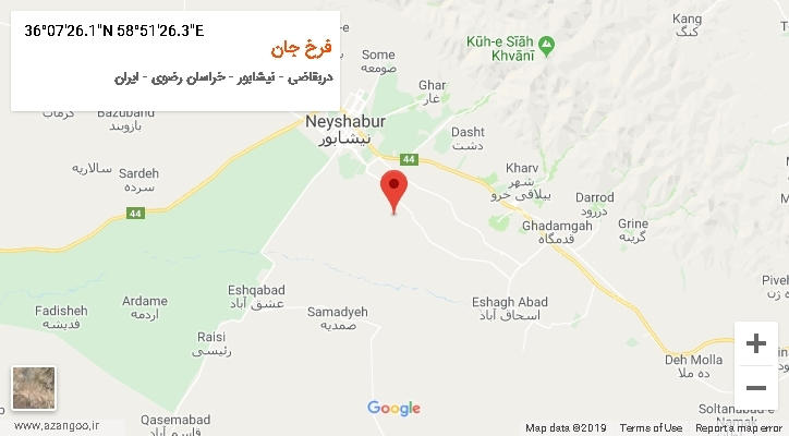 روستای فرخ جان بر روی نقشه