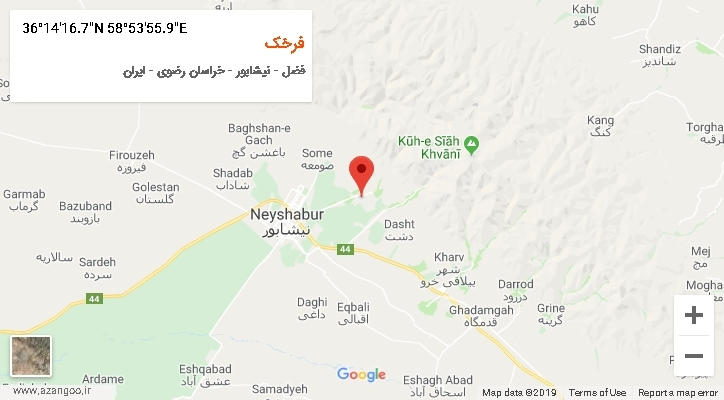 روستای فرخک بر روی نقشه