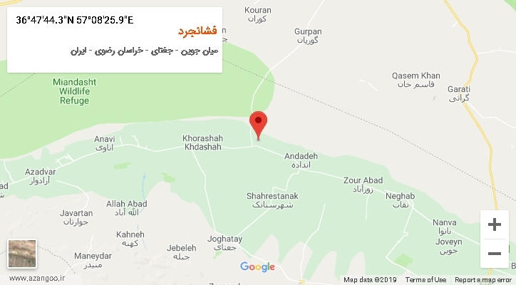 روستای فشانجرد بر روی نقشه