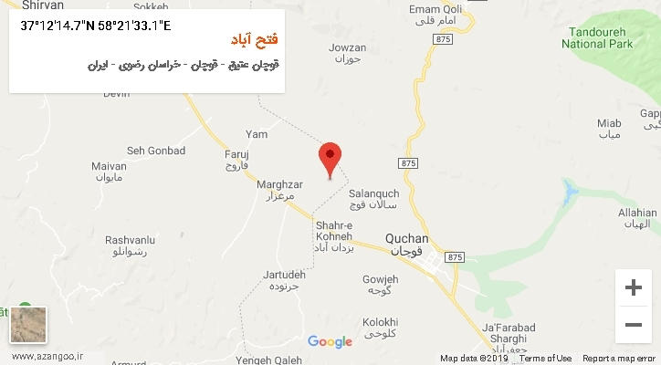 روستای فتح آباد بر روی نقشه