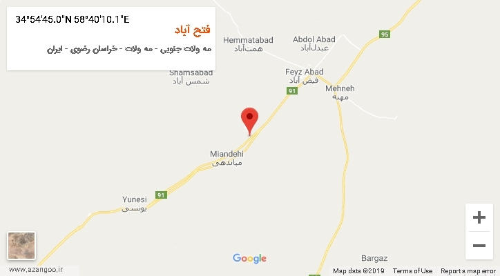 روستای فتح آباد بر روی نقشه