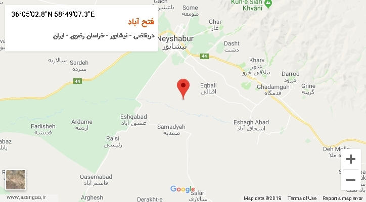 روستای فتح آباد بر روی نقشه