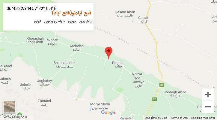 روستای فتح آبادنو(فتح آباد) بر روی نقشه