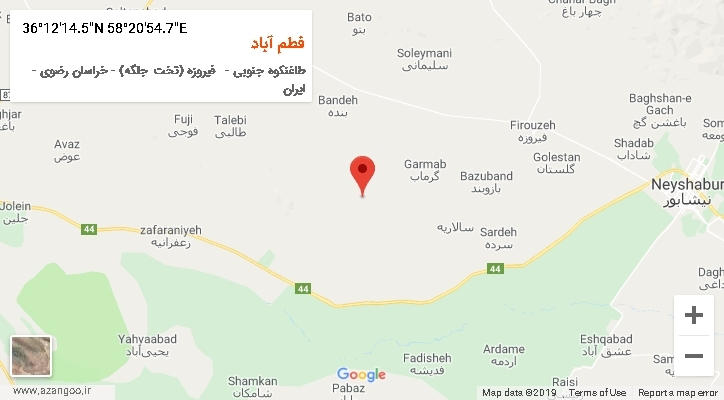 روستای فطم آباد بر روی نقشه