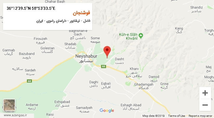 روستای فوشنجان بر روی نقشه