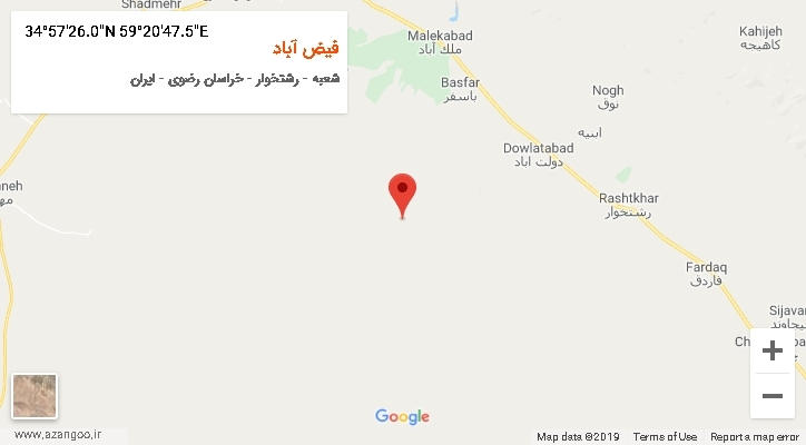 روستای فیض آباد بر روی نقشه