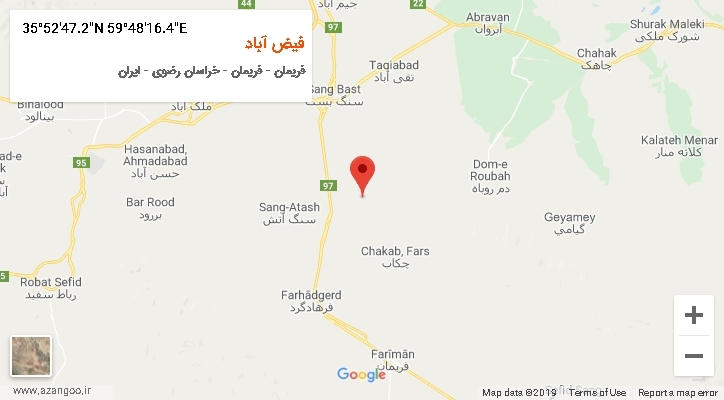 روستای فیض آباد بر روی نقشه