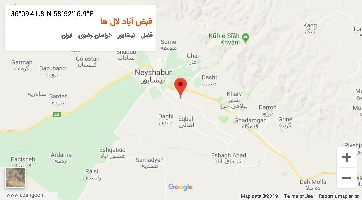 روستای فیض آباد لال ها بر روی نقشه