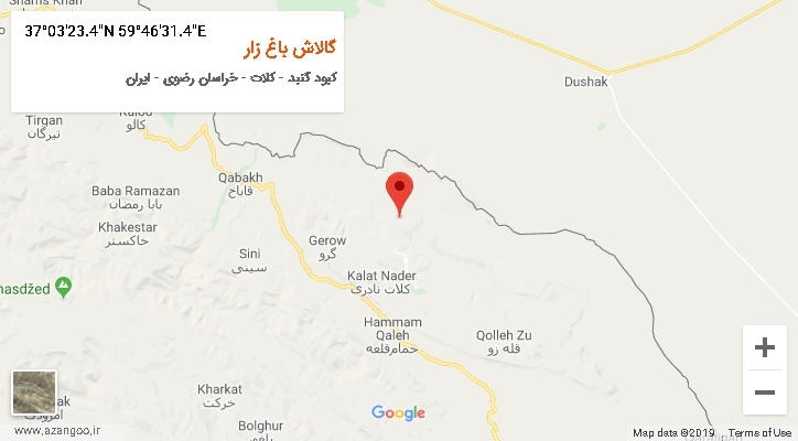 روستای گالاش باغ زار بر روی نقشه