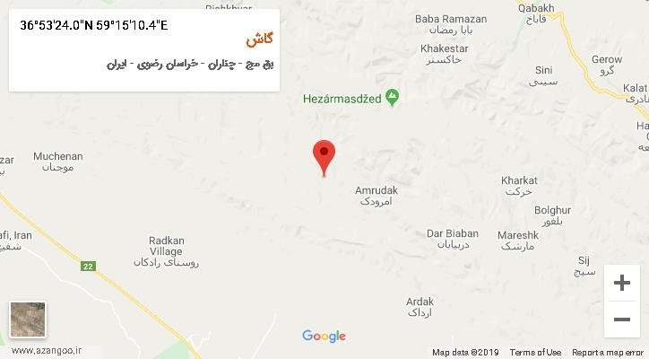 روستای گاش بر روی نقشه