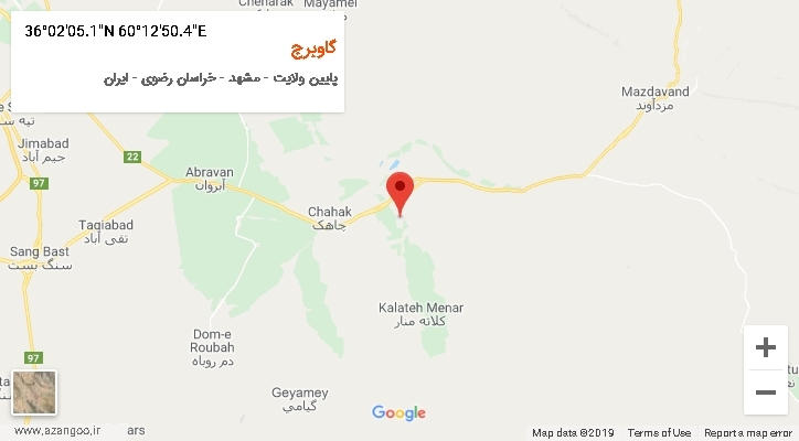 روستای گاوبرج بر روی نقشه