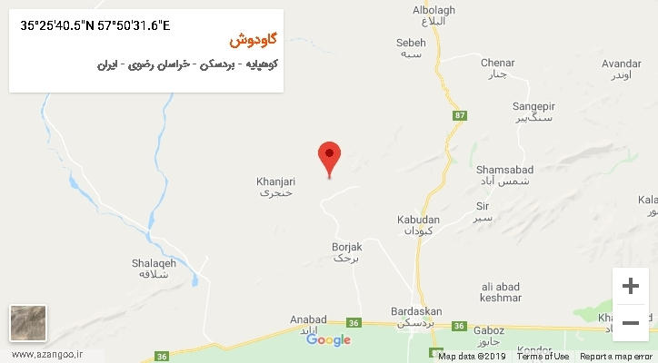 روستای گاودوش بر روی نقشه
