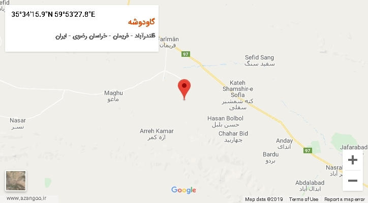 روستای گاودوشه بر روی نقشه
