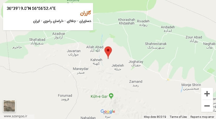 روستای گازران بر روی نقشه