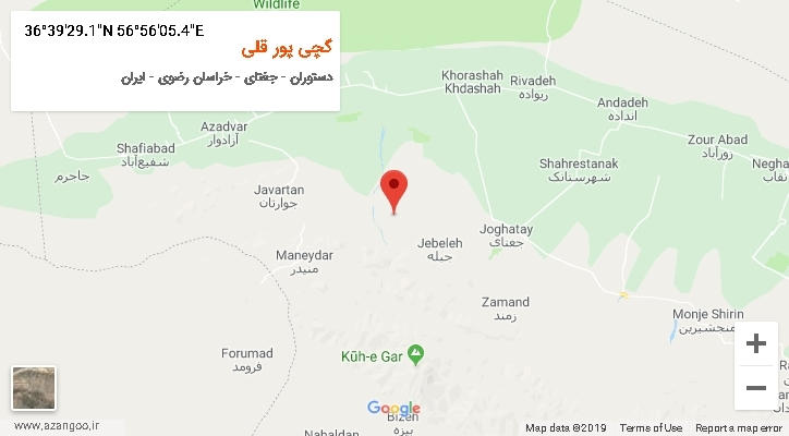 روستای گچی پور قلی بر روی نقشه