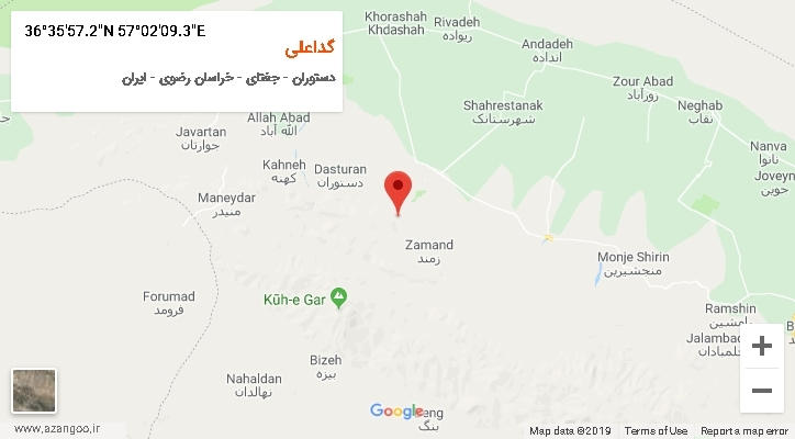روستای گداعلی بر روی نقشه
