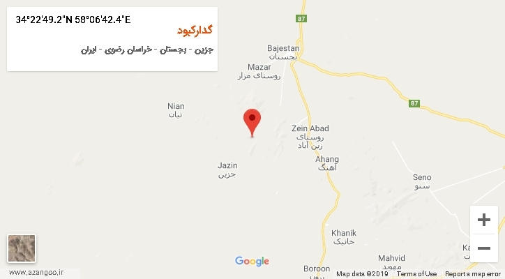 روستای گدارکبود بر روی نقشه
