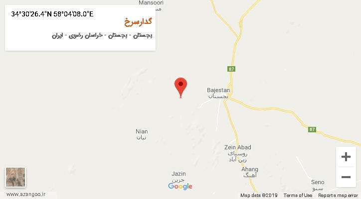 روستای گدارسرخ بر روی نقشه