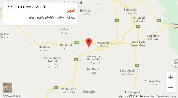روستای گدیلر بر روی نقشه