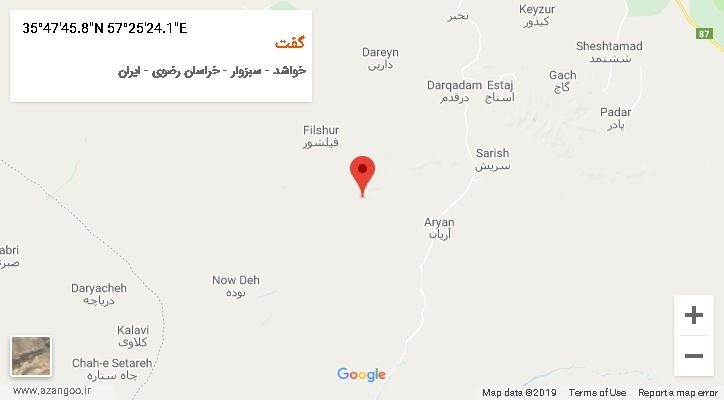 روستای گفت بر روی نقشه