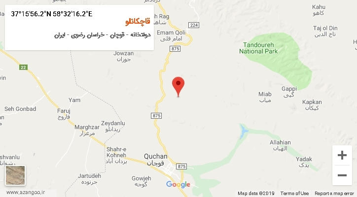 روستای قاچکانلو بر روی نقشه