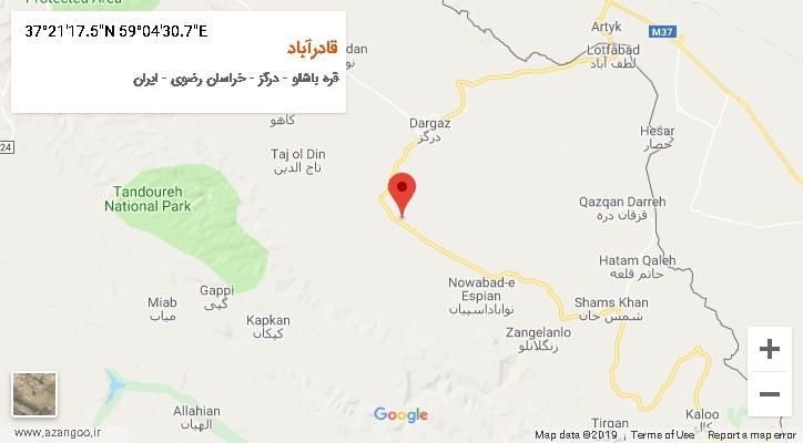 روستای قادرآباد بر روی نقشه