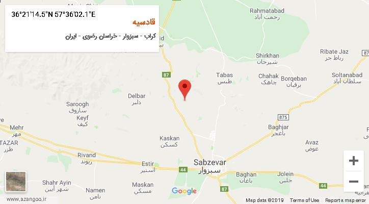 روستای قادسیه بر روی نقشه