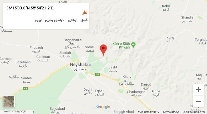 روستای غار بر روی نقشه