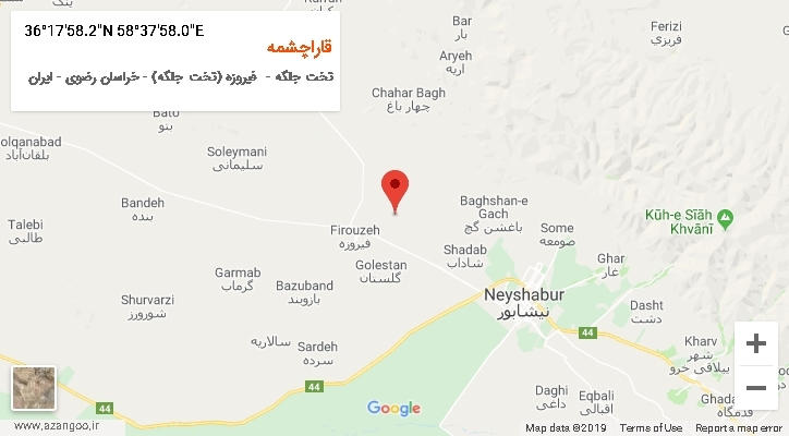 روستای قاراچشمه بر روی نقشه