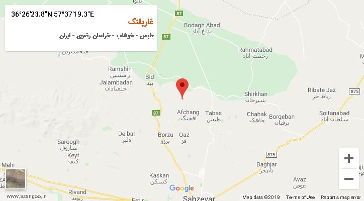 روستای غارپلنگ بر روی نقشه