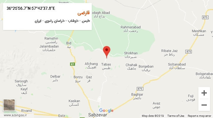روستای قارضی بر روی نقشه