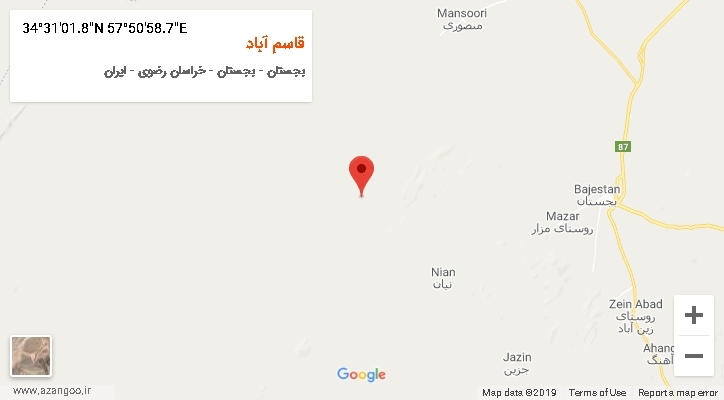 روستای قاسم آباد بر روی نقشه
